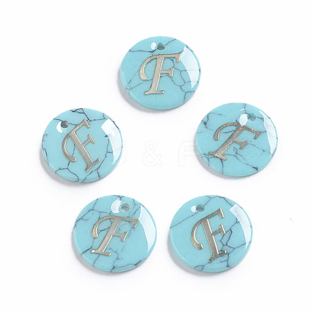 Synthetic Turquoise Charms G-L561-001F-1