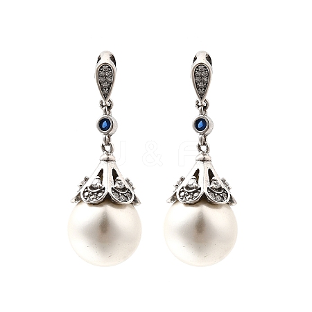 Shell Pearl Round Pendants STER-L067-02P-1