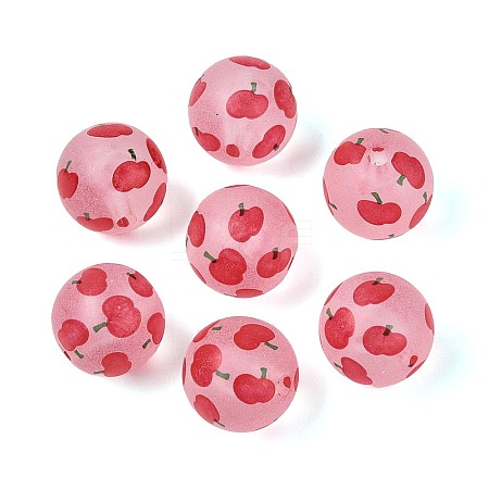 Transparent Frosted Acrylic Beads FACR-T008-03B-1