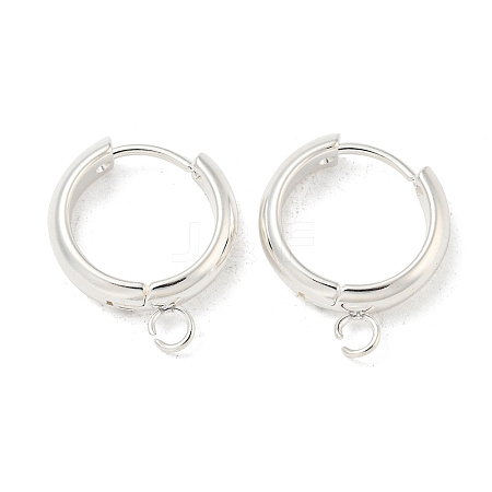 201 Stainless Steel Huggie Hoop Earring Findings STAS-P283-01W-S-1