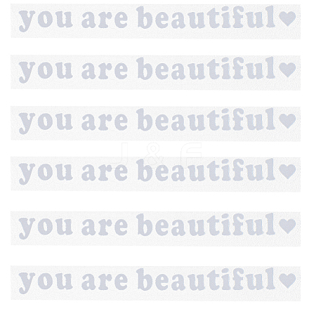 PVC You Are Beautiful Self Adhesive Car Stickers STIC-WH0013-10A-1