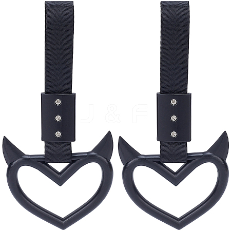 2Pcs ABS Plastic Devil Heart Rear Bumper Warning Handle Ring HJEW-SP0001-51D-1
