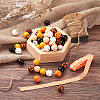 120Pcs 6 Style Natural Wood Beads WOOD-YS0001-02-5