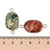 Brass Pave Natural Imperial Jasper Connector Charms KK-R214-09KCG-3