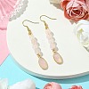 Rose Quartz Dangle Earring for Women EJEW-JE05928-02-2