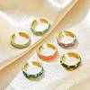 Brass Open Cuff Rings for Women RJEW-K305-03D-G-1