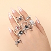 7Pcs Alloy Rhinestone Cuff Rings PW-WG20569-01-1