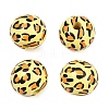 Printed Wood European Beads WOOD-G029-05A-1