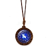 Wooden Glass Pendant Necklace PW-WGCA862-03-1