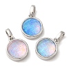 Rack Plating Brass with Synthetic Opal Pendants KK-S370-06P-1