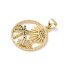 Brass Micro Pave Cubic Zirconia Pendants KK-S337-08G-G-2