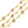 Synthetic Cherry Quartz Glass Column & Star Link Chain CHC-G017-04G-1