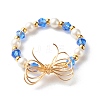 Imitate Austrian Crystal Bicone Glass Beaded Finger Rings RJEW-TA00003-04-1