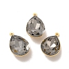 Real 18K Gold Plated Brass with Glass Pendants KK-177-22G-07-1