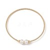 Natural Cultured Freshwater Pearl Potato Torque Bangles BJEW-JB14207-3