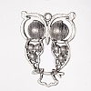 Alloy Rhinestone Owl Big Pendants ALRI-J005-21AS-2
