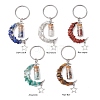 5Pcs 5 Styles Natural Lapis Lazuli & Red Jasper & Amazonite & Tiger Eye & White Moonstone Keychain KEYC-JKC00947-1