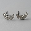 304 Stainless Steel Textured Geometry Stud Earring Findings with Hole STAS-WH0027-54K-2