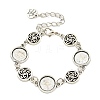 Antique Silver Plated Alloy Link Chain Bracelet Making MAK-K023-03G-AS-1