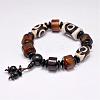 Natural & Dyed Agate Beads Buddha Bracelets BJEW-A107-31-2