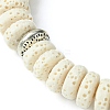 Dyed Natural Lava Rock Flat Round Beaded Stretch Bracelets for Women BJEW-JB09715-01-3