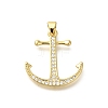 Rack Plating Brass Micro Pave Cubic Zirconia Pendants KK-Z086-68G-03-1