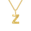 Personalized Stainless Steel Textured Alphabet Initial Pendant Necklaces for Women Men RF0956-26-1