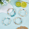 4Pcs 4 Style Dyed Synthetic Turquoise Turtle and Starfish Beaded Bracelets Sets BJEW-SC0001-52-7