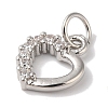 Rack Plating Brass & Clear Cubic Zirconia Pendants KK-L216-013P-2