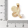 Brass Micro Pave Clear Cubic Zirconia Pendants KK-I712-23G-3