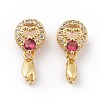 Long-Lasting Plated Brass Micro Pave Cubic Zirconia Ice Pick Pinch Bails X-ZIRC-F069-04B-G-2