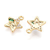 Brass Micro Pave Cubic Zirconia Charms KK-N263-143B-G-2