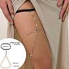 Tassel Alloy Crystal Rhinestone Thigh Chain AJEW-G059-01A-G-1