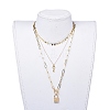Pendant & Paperclip Chain Necklaces Sets NJEW-JN02761-5
