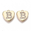 Brass Micro Pave Clear Cubic Zirconia Charms KK-N231-234B-NF-1