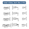 Unicraftale 8Pcs 4 Styles 304 Stainless Steel Fold Over Clasps STAS-UN0055-29-3