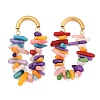 304 Stainless Steel Acrylic Chip Stud Earrings EJEW-U045-03G-2