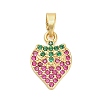 Brass Micro Pave Cubic Zirconia Pendants KK-B158-02G-02-1