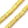 Electroplated Natural Lava Rock Beads Strands G-I360-K02-01-1