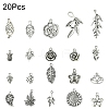 20Pcs 20 Styles Tibetan Style Alloy Pendants TIBEP-YW0001-87-2