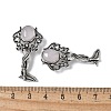 Angel Brass Natural Rose Quartz Pendants KK-D361-02AS-19-3
