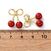 Cherry Brass ABS Plastic Pearl Stud Earrings EJEW-U062-03G-02-5