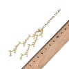 Brass Pave Clear Cubic Zirconia Leafy Branch Link Chain Bracelet Making AJEW-JB01613-3