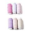 6Pcs 6 Colors Round Polyester Ultra-Thin Elastic Thread for Sewing Machines EW-K001-01C-0.5mm-1