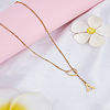 1Pc Letter & Heart Stainless Steel Lariat Necklaces for Women NJEW-LP0002-87G-A-3