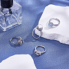4Pcs 4 Styles Brass Rhinestone Adjustable Ring Components KK-NB0004-07-4