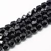 Natural Black Onyx Beads Strands G-R448-8mm-10-1