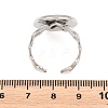 Hollow Heart 304 Stainless Steel Open Cuff Ring Components STAS-F366-08E-P-2