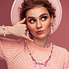 Breast Cancer Pink Awareness Ribbon Theme Alloy Enamel Pendants & Acrylic & Polymer Clay Beads Finding Kits DIY-YW0016-34-6