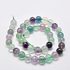 Natural Fluorite Beads Strands X-G-E112-6mm-18-2